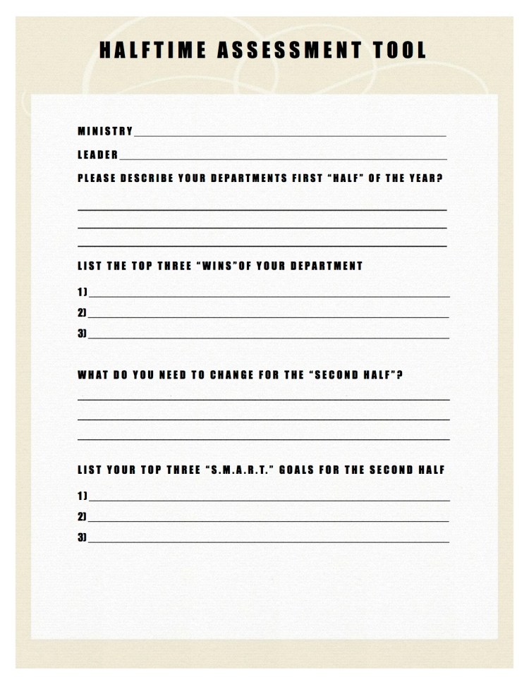 Ministry Evaluation Tool